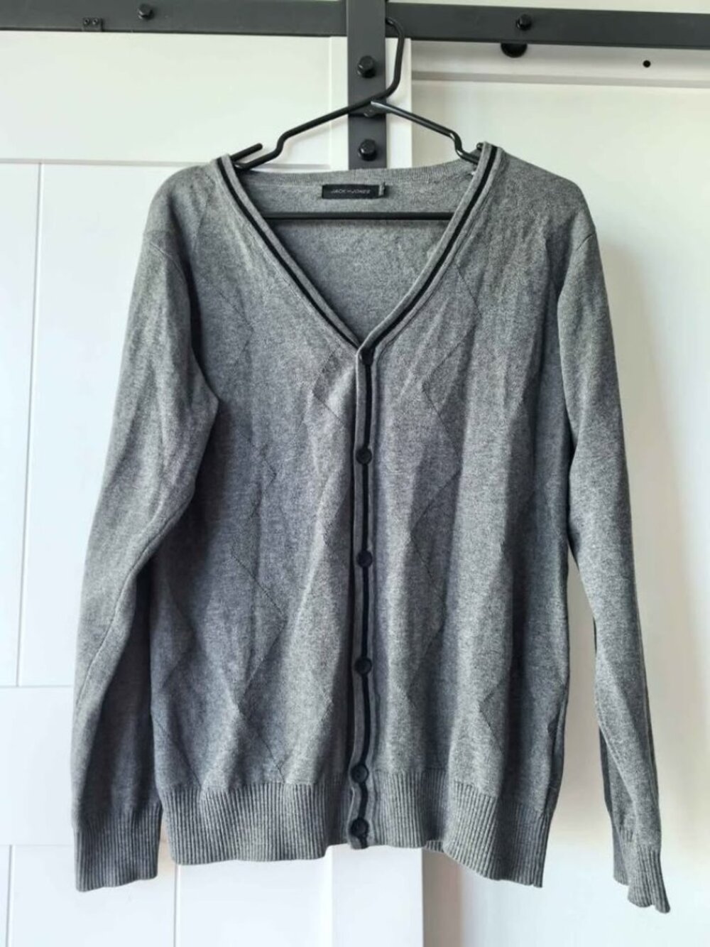 Men's Grey 100% Cotton Cardigan – Fits S-M